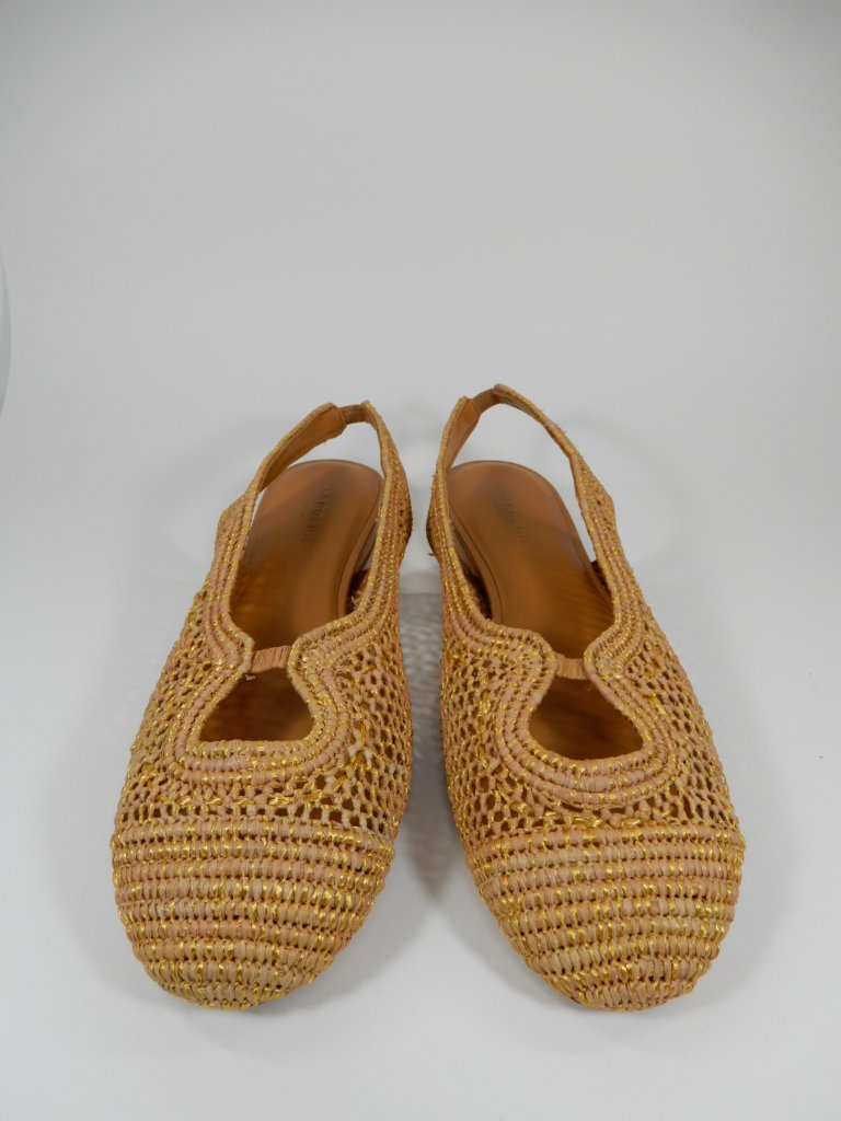 Clergerie Paris Sunny Slingback Flats Size 41 10 10.5 Woven Raffia Leather New — image 7 of 8